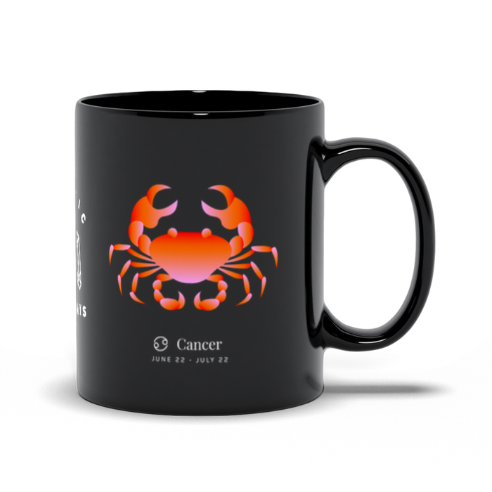 Cancer Zodiac Black Mug