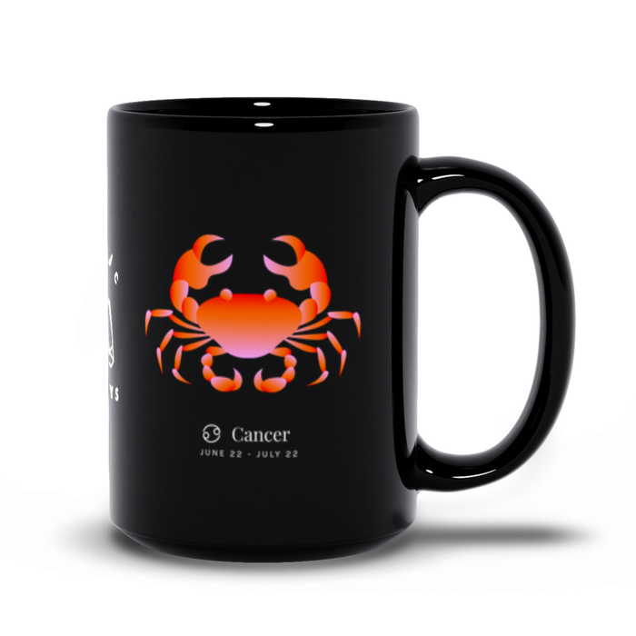 Cancer Zodiac Black Mug