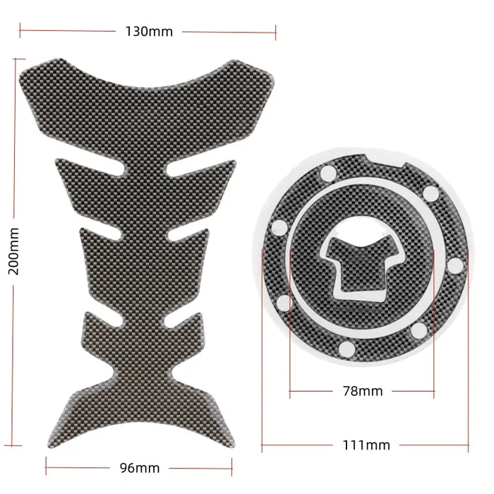 Carbon Fiber Gas Cap Cover with Gel Pad - Scratch Resistant