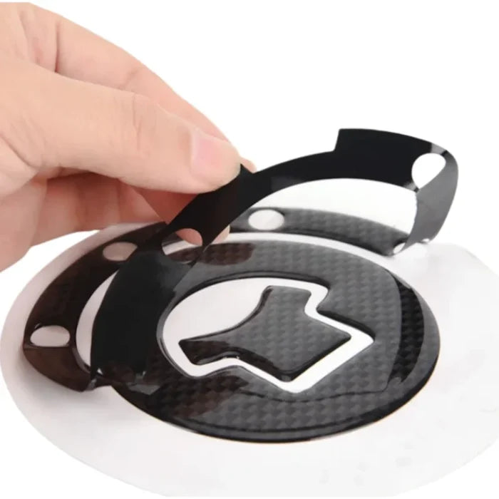 Carbon Fiber Gas Cap Cover with Gel Pad - Scratch Resistant