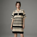 Robe t-shirt tricotée décontractée couleur abricot - Koreanxwear - Taille one size