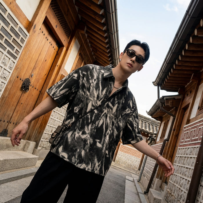 Chemise homme oversize décontractée à manches courtes - Koreanxwear