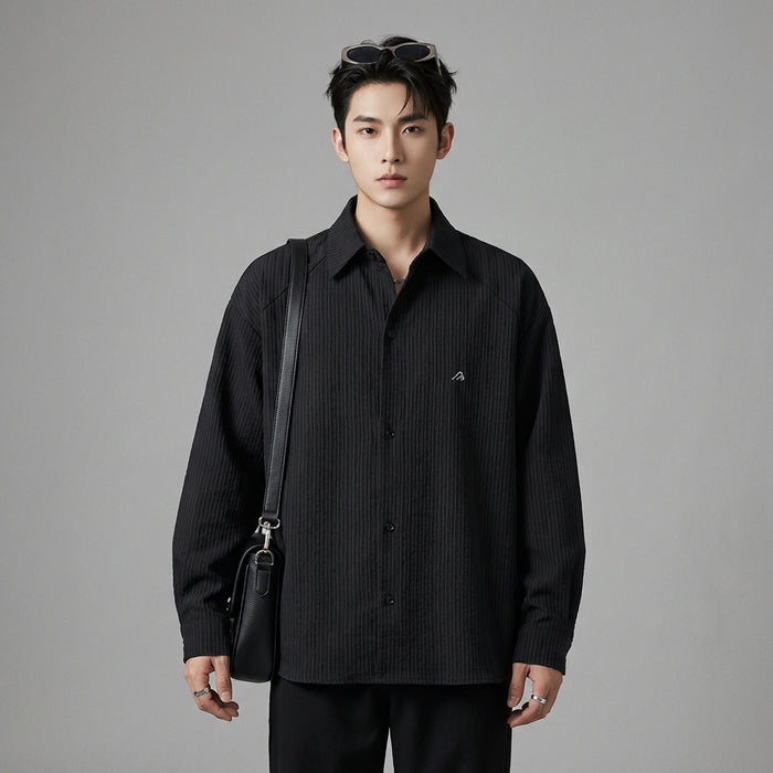 Chemise oversize rayée décontractée K-fashion homme femme - Koreanxwear - Taille M