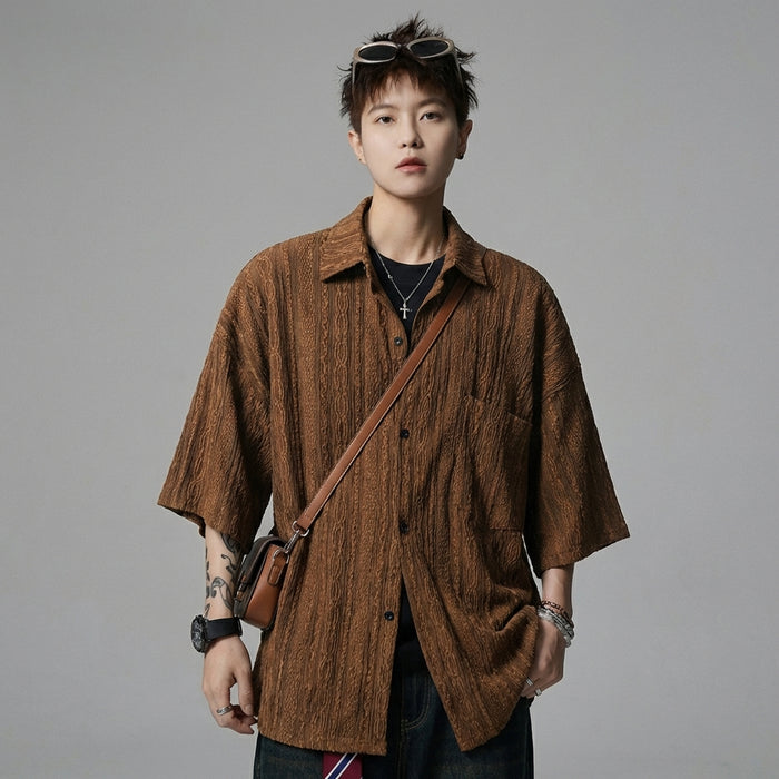 Haut décontracté homme col rabattu streetwear - Koreanxwear - Taille M