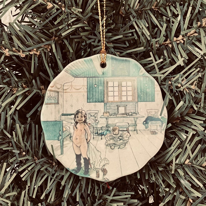 Ceramic Ornament, Carl Larsson Mama & the Little Girl's Room