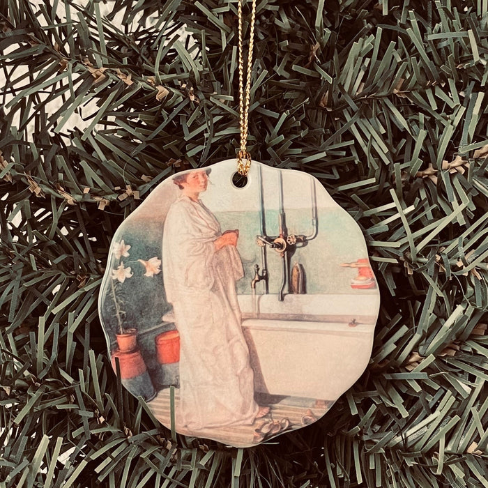Ceramic Ornament, Carl Larsson Woman at Tub