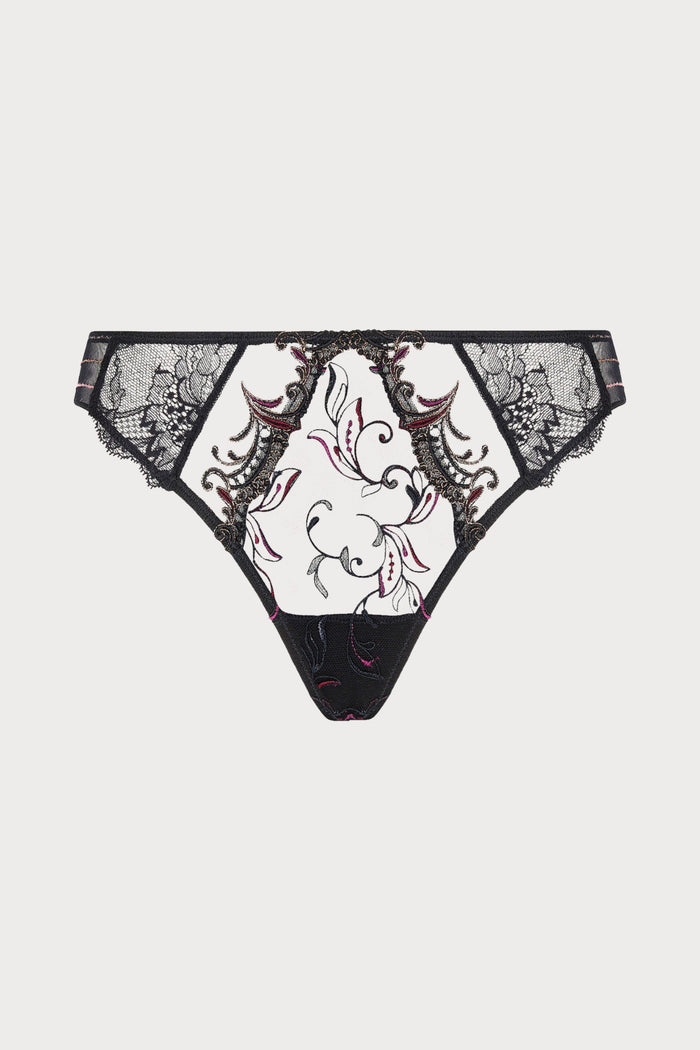 Lise Charmel Charme Secret Black Embroidery & Lace Italian Brief