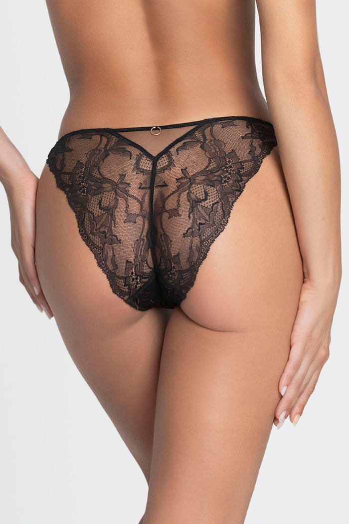 Lise Charmel Charme Secret Black Embroidery & Lace Italian Brief