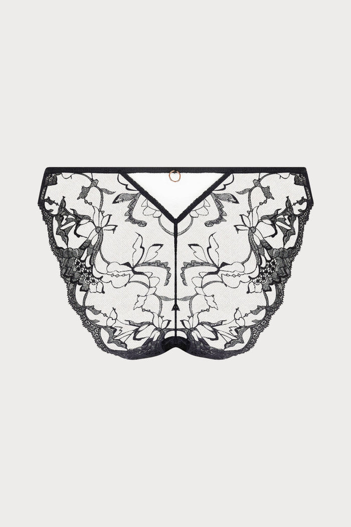 Lise Charmel Charme Secret Black Embroidery & Lace Italian Brief