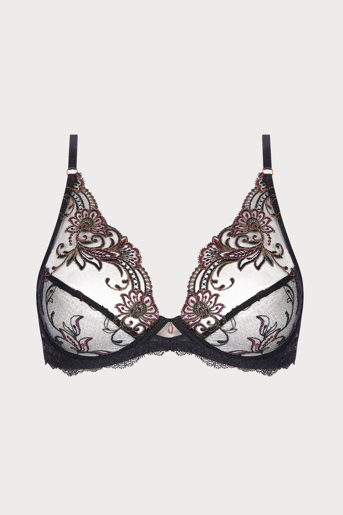 Lise Charmel Charme Secret Black Embroidery Glam Push-up Bra