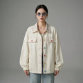 Veste oversize unie à col rabattu pour femme - K-fashion décontractée - Taille M