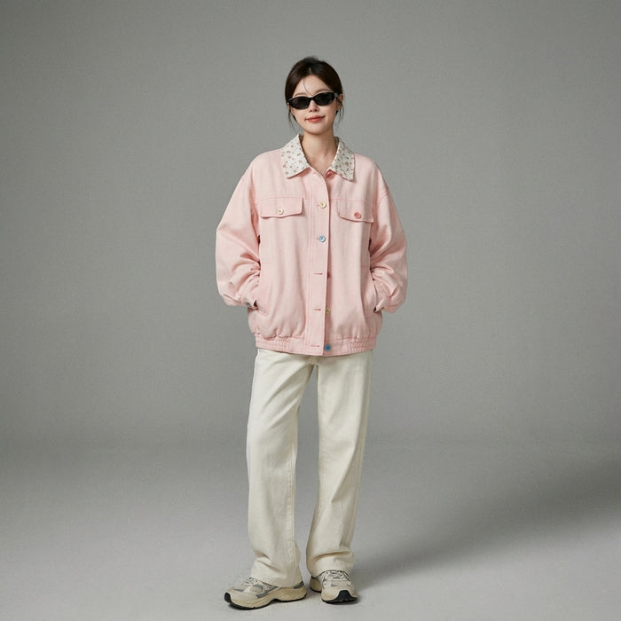 Veste oversize unie à col rabattu pour femme - K-fashion décontractée - Taille M