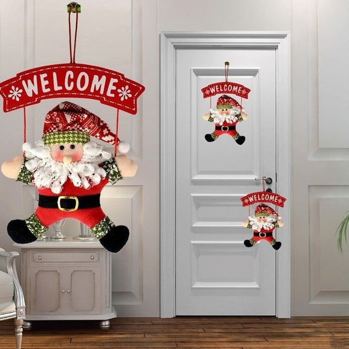 Christmas Door Hanging Santa Claus Welcome Xmas Sign