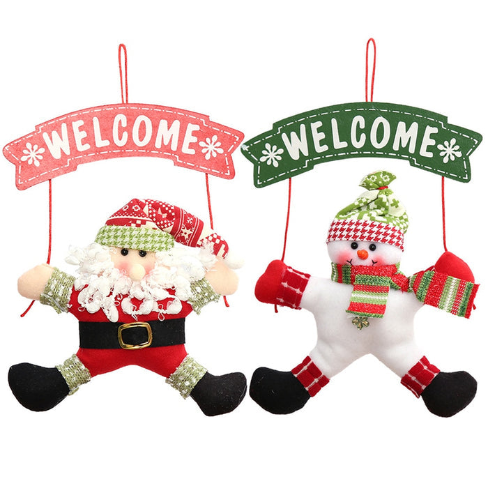 Christmas Door Hanging Santa Claus Welcome Xmas Sign