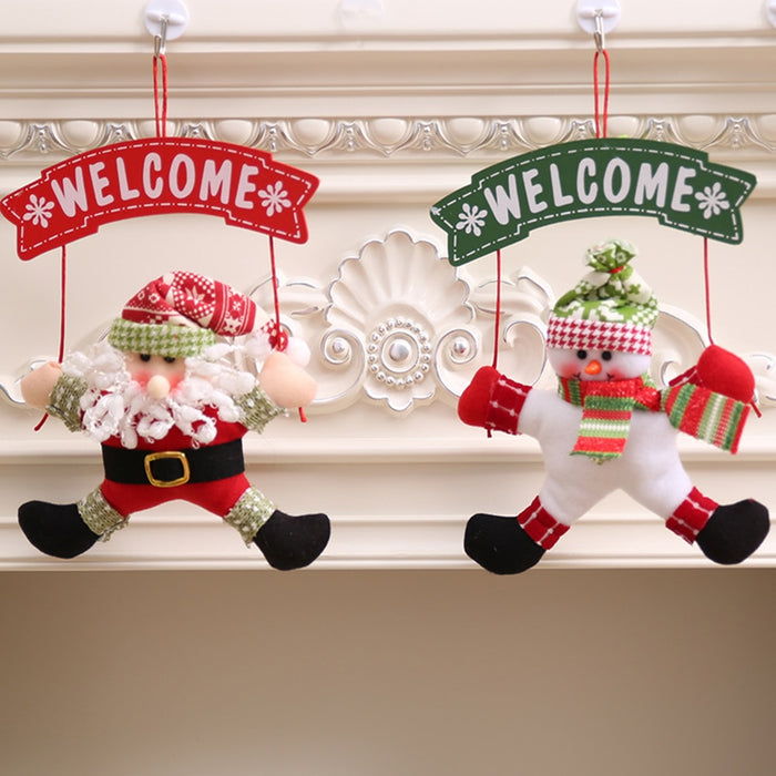 Christmas Door Hanging Santa Claus Welcome Xmas Sign