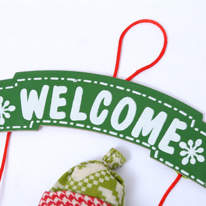 Christmas Door Hanging Santa Claus Welcome Xmas Sign