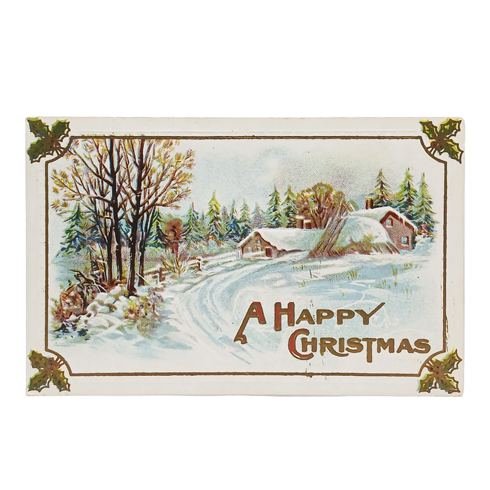 Christmas Postcard A Happy XMAS Snow Covered Home in the Countryside