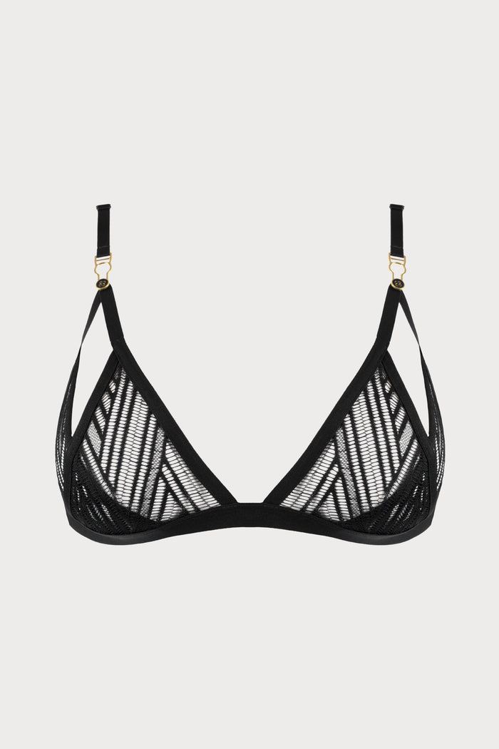 Atelier Amour Clair Obscur Lace Triangle Bra Black