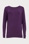 Clarissa Long Sleeve Slouch Jersey Top Purple, Size UK 8