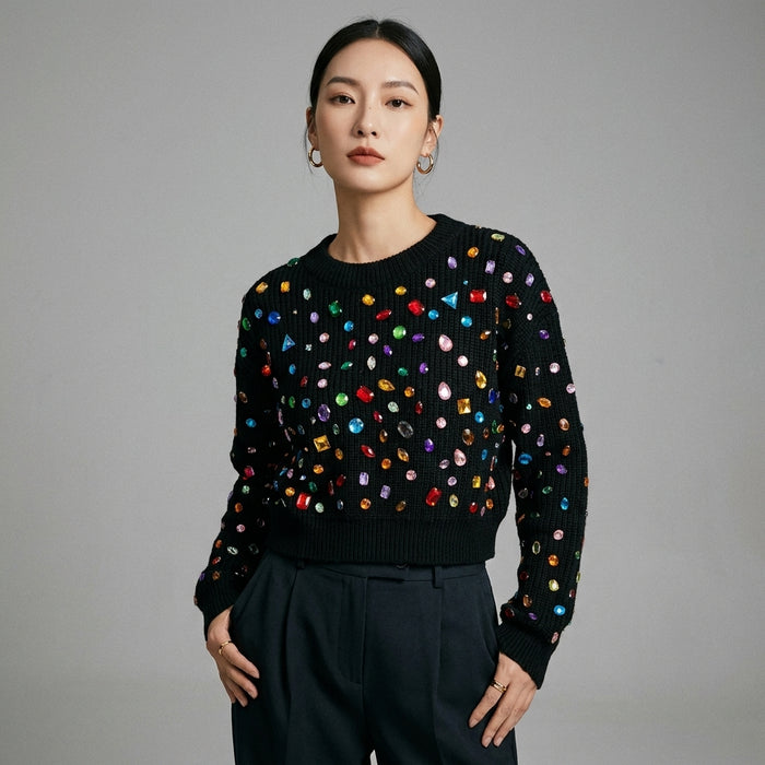 Pull femme colorblock motifs diamants - Koreanxwear - Taille One Size