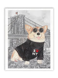 Corgi Glitter Art Print