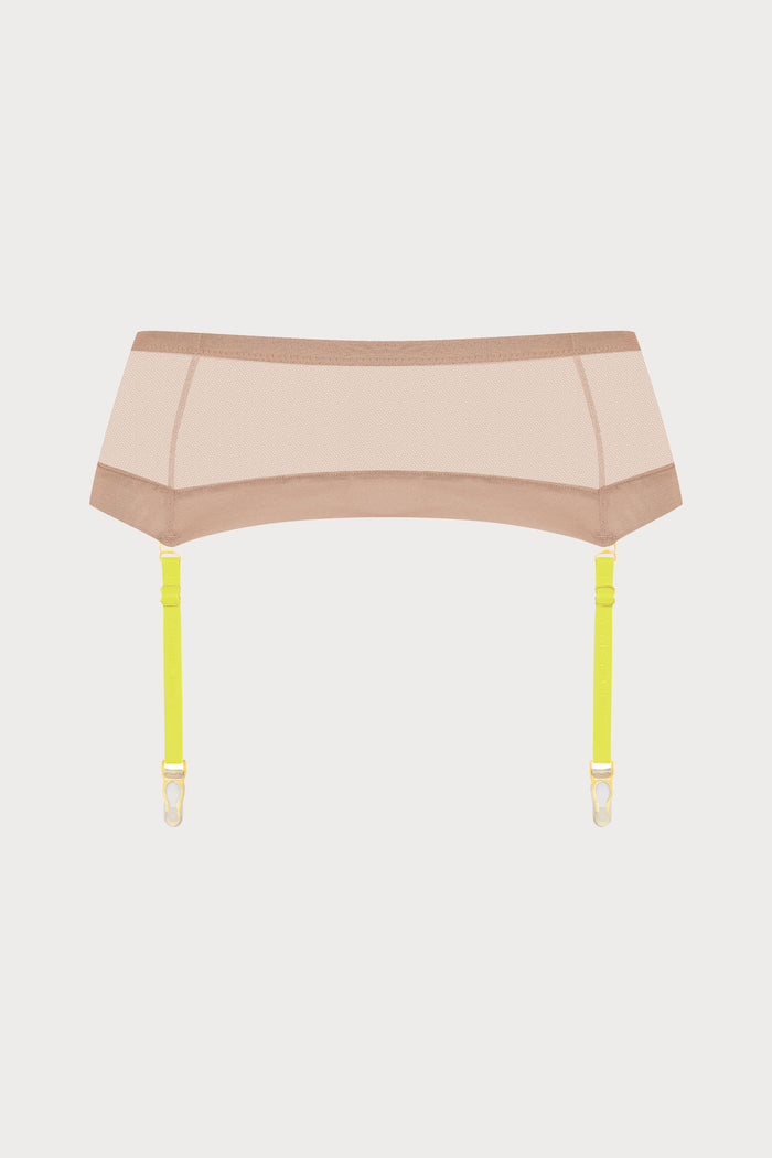Corps à Corps Suspender Belt Vanilla/Neon Yellow
