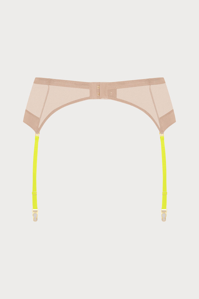 Corps à Corps Suspender Belt Vanilla/Neon Yellow