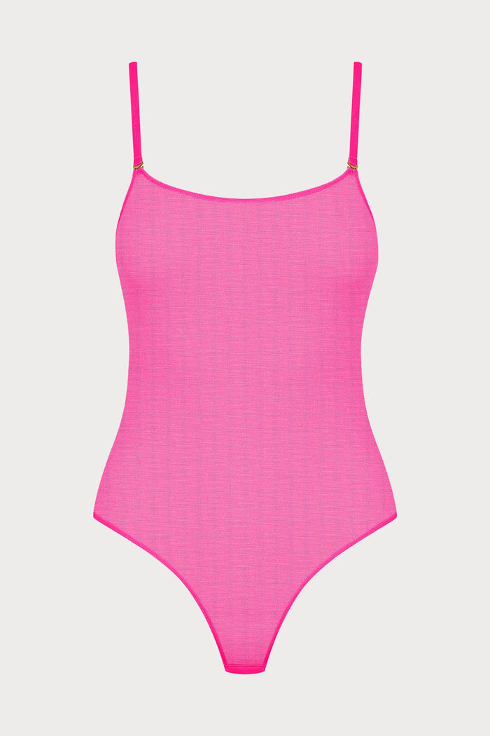 Maison Close Corps à Corps Thong Bodysuit Neon Pink