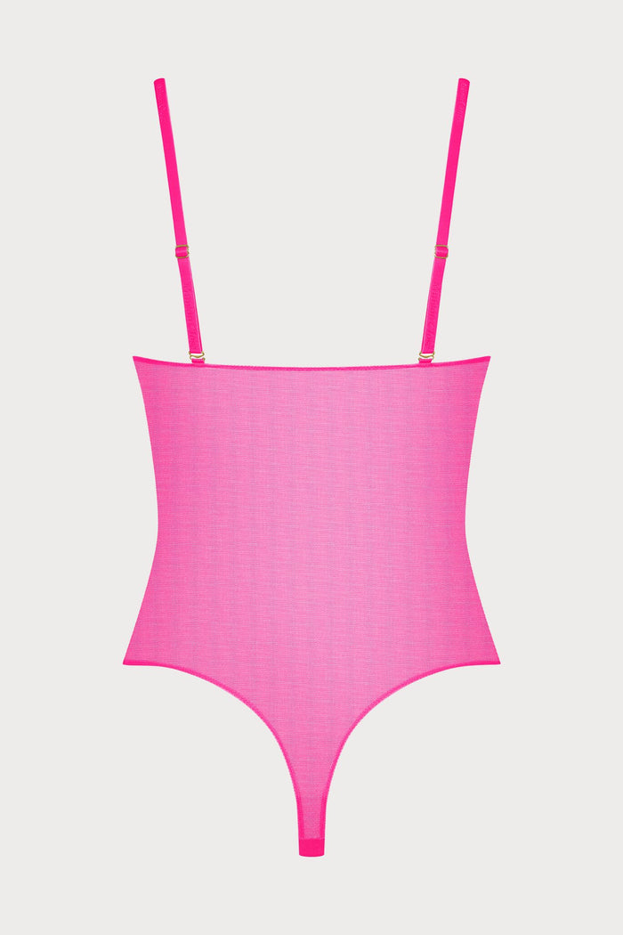 Maison Close Corps à Corps Thong Bodysuit Neon Pink