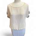 Cream sequin sleeve top size l