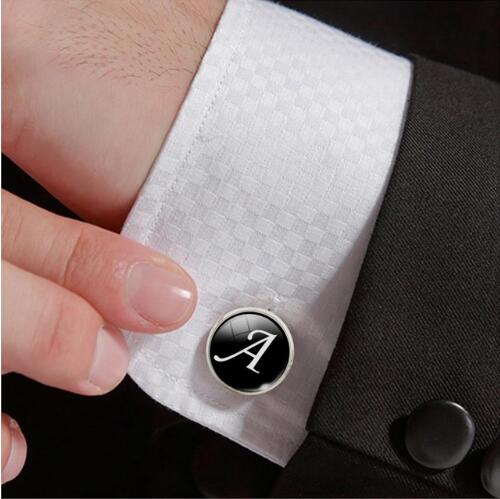 Cufflinks - Black A-Z Alphabet Cuff Links