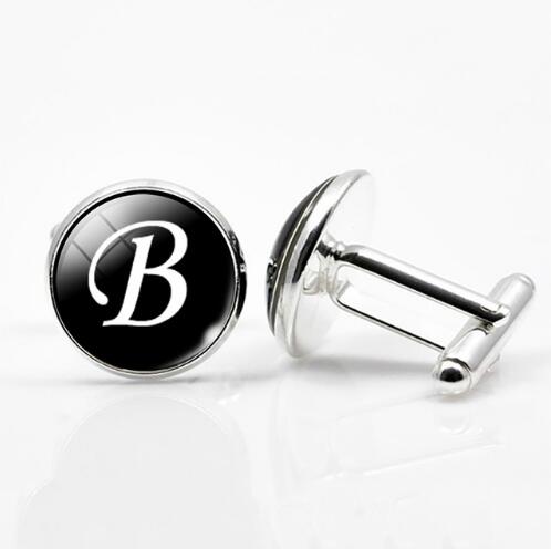 Cufflinks - Black A-Z Alphabet Cuff Links