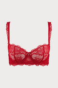 Danse des Sens Red Lace Half Cup Bra