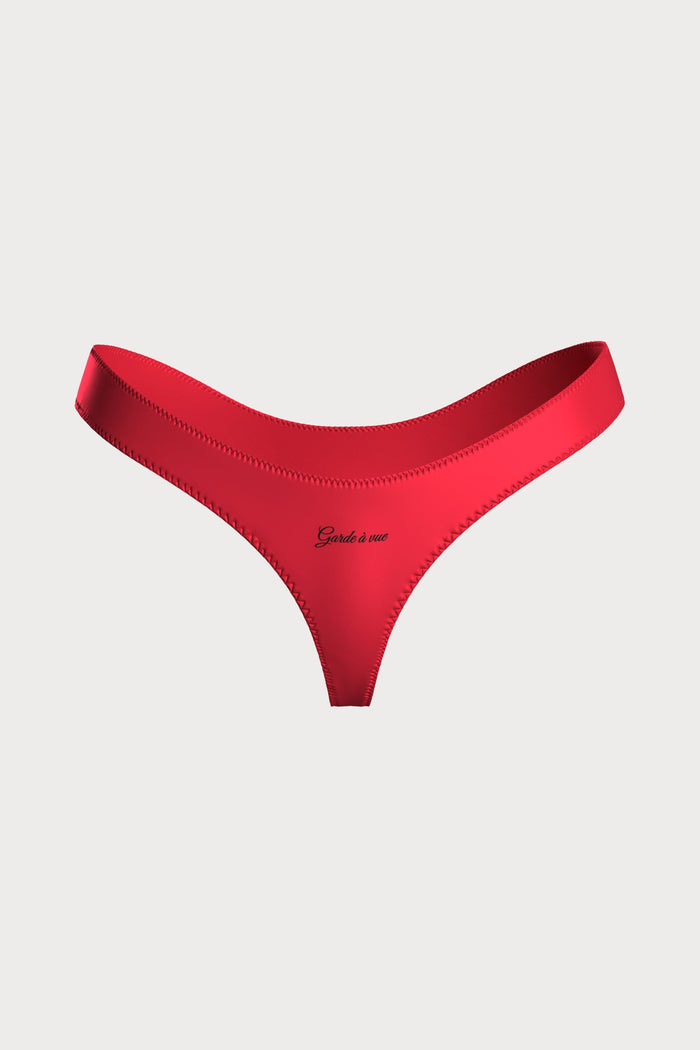 Scandale Dédicace Satin High Hips Thong Red