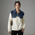 Gilet zippé en denim et maille, coupe ample, style streetwear K-fashion - Taille One size