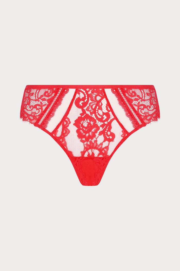 Lise Charmel Red Lace Italian Brief | Désirs de Venise Lingerie - front