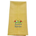 Dish Towel - Swedish Kitchen on Mustard Yellow