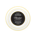 Divine Dinnerware 9 inch Plates Gold Rim White Plates