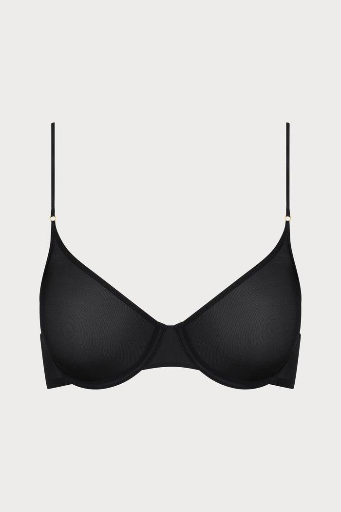 Double Sens Balconette Bra in Black