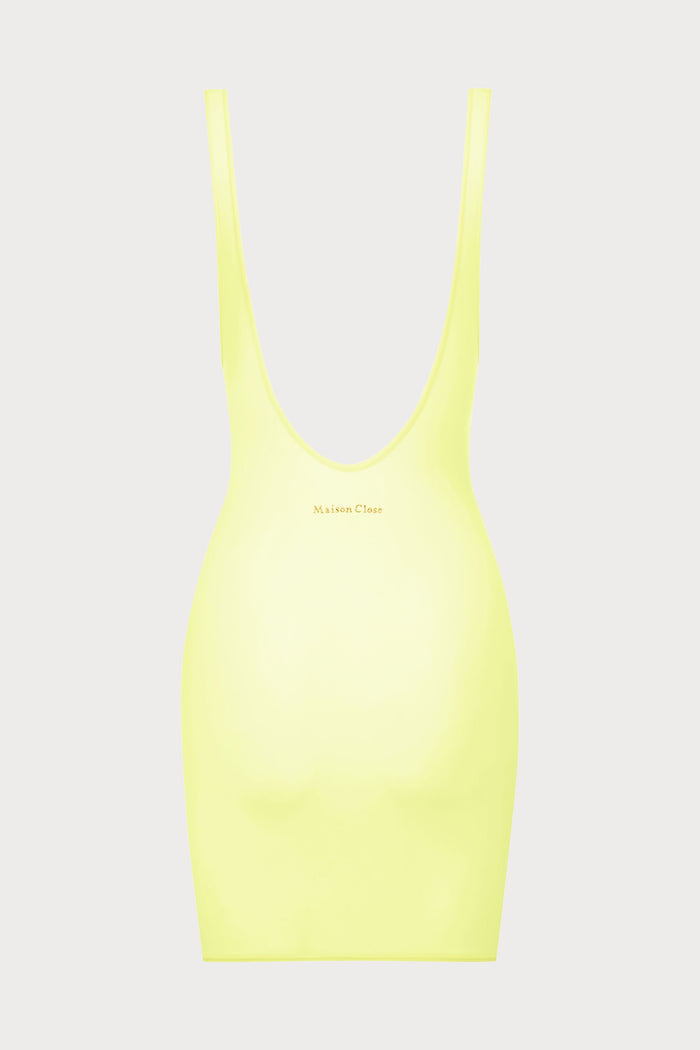 Maison Close Double Sens Pastel Short Backless Dress Yellow