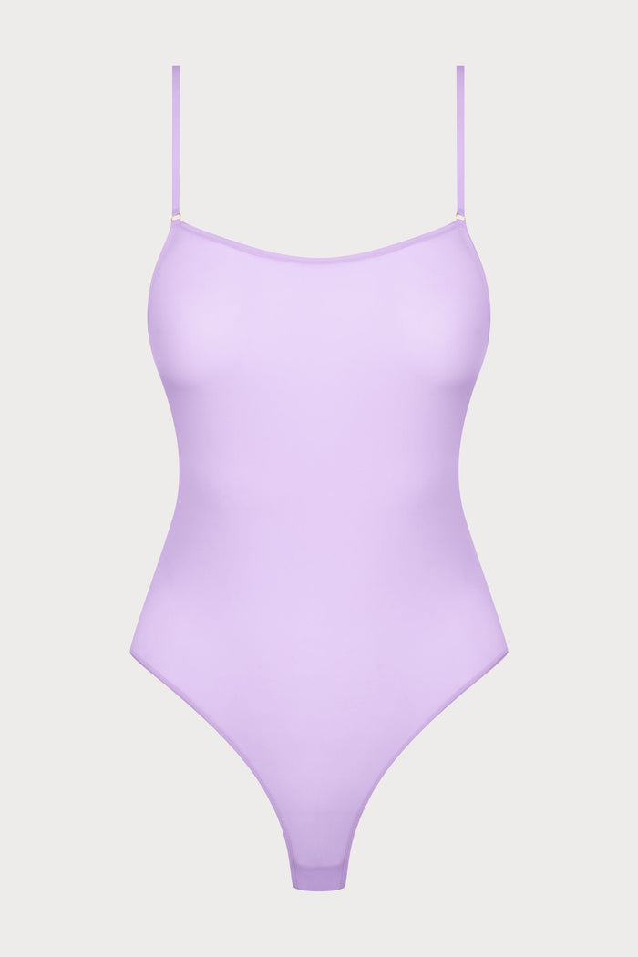 Double Sens Thong Bodysuit in Lavender