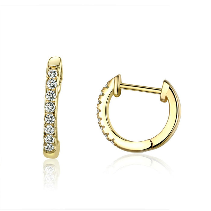 Earring - 14K Gold Plated 925 Sterling Silver Bamoer CZ Ear Rings
