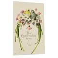 Easter Postcard Art Nouveau Style Birds Atop Spring Flowers
