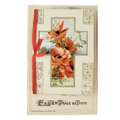 Easter Postcard Attached Mechanical Poem Booklet Poppies & Landscape Winsch Publishing
