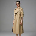Trench-coat long kaki femme - Mode Coréenne Élégante - Taille M
