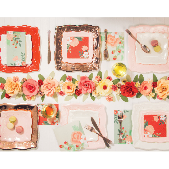 Elegant Rose Gold Square Plates/ 8 Count