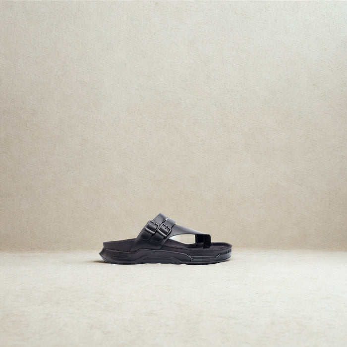 Embrace: Black Dual-buckle Sandal