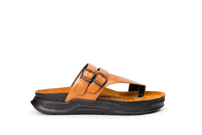 Embrace: Tan Dual-buckle Sandal
