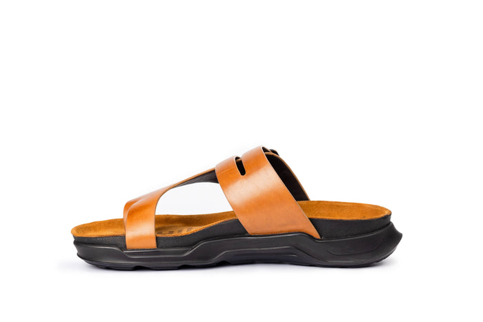 Embrace: Tan Dual-buckle Sandal