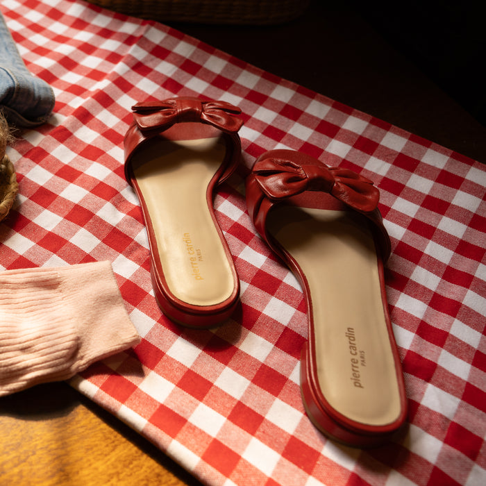Emily Red Napa Leather Flats